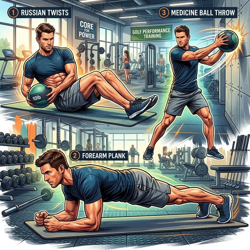 Core exercises for golf swing power